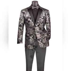 MEN'S VINCI 2 BUTTON MODERN FIT SPORT COAT WITH FLORAL JACQUARD PATTERN. BM-02